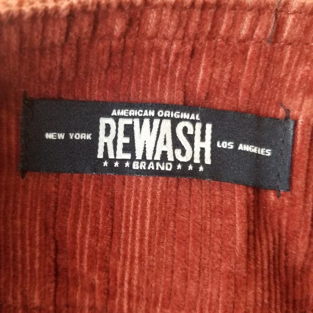 Rewash Rust Corduroy Skirt with Wide Self Belt